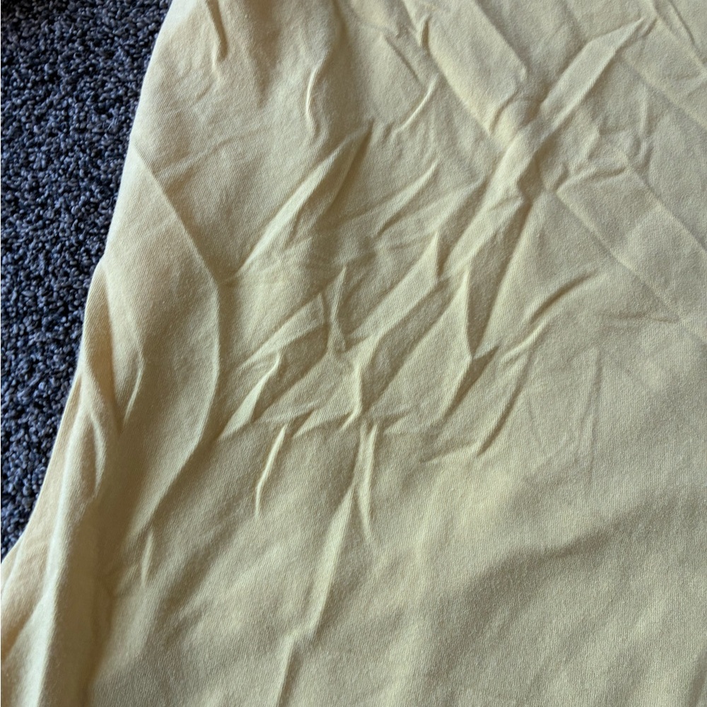 Belle by Kim Gravel Bright Yellow Side Tie Hem Tee, Size Medium - Picture 12 of 15
